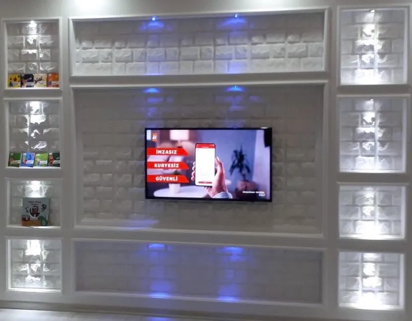 Alçıpan Tv ünitesi Niş uygulamaları